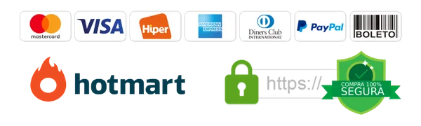 Compra segura pela Hotmart: cartão, Pix e boleto